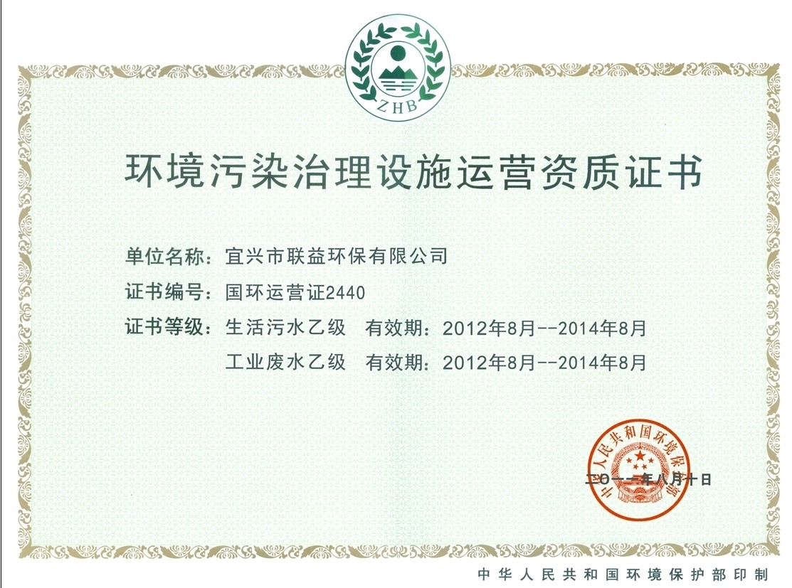 環境污染治理運營資質